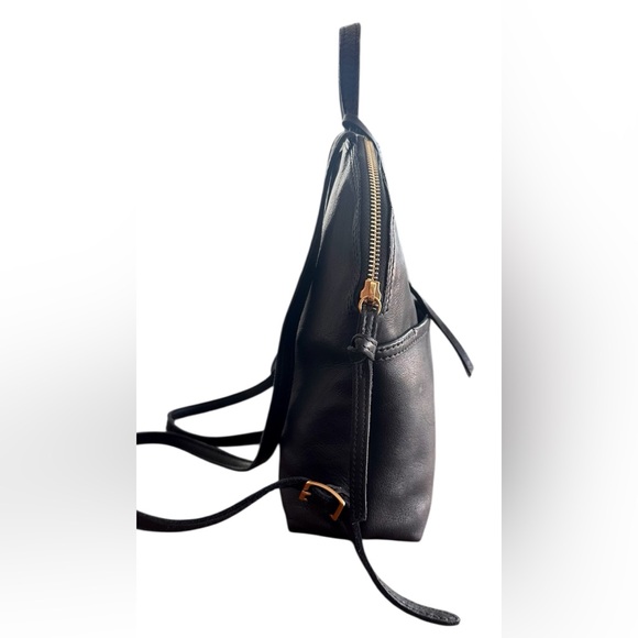 Margot Genuine Leather Backpack with Gold Accents - Picture 3 of 8